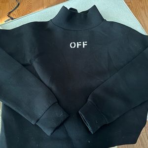 Off white black mock neck sweatshirt. This is a great piece!